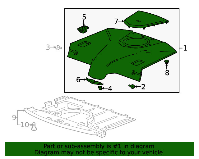 Genuine GM Pkg Tray Trim 22910964