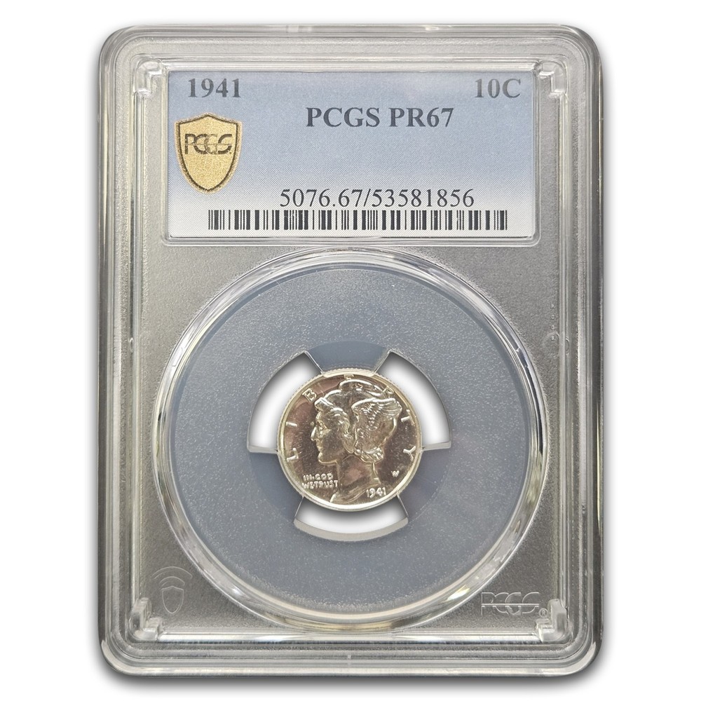 1941 Mercury Dime PR-67 PCGS