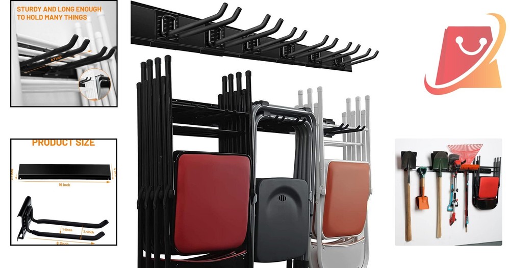 Versatile Garage Tool Storage Organizer - 450lb Capacity with Adjustable Hooks