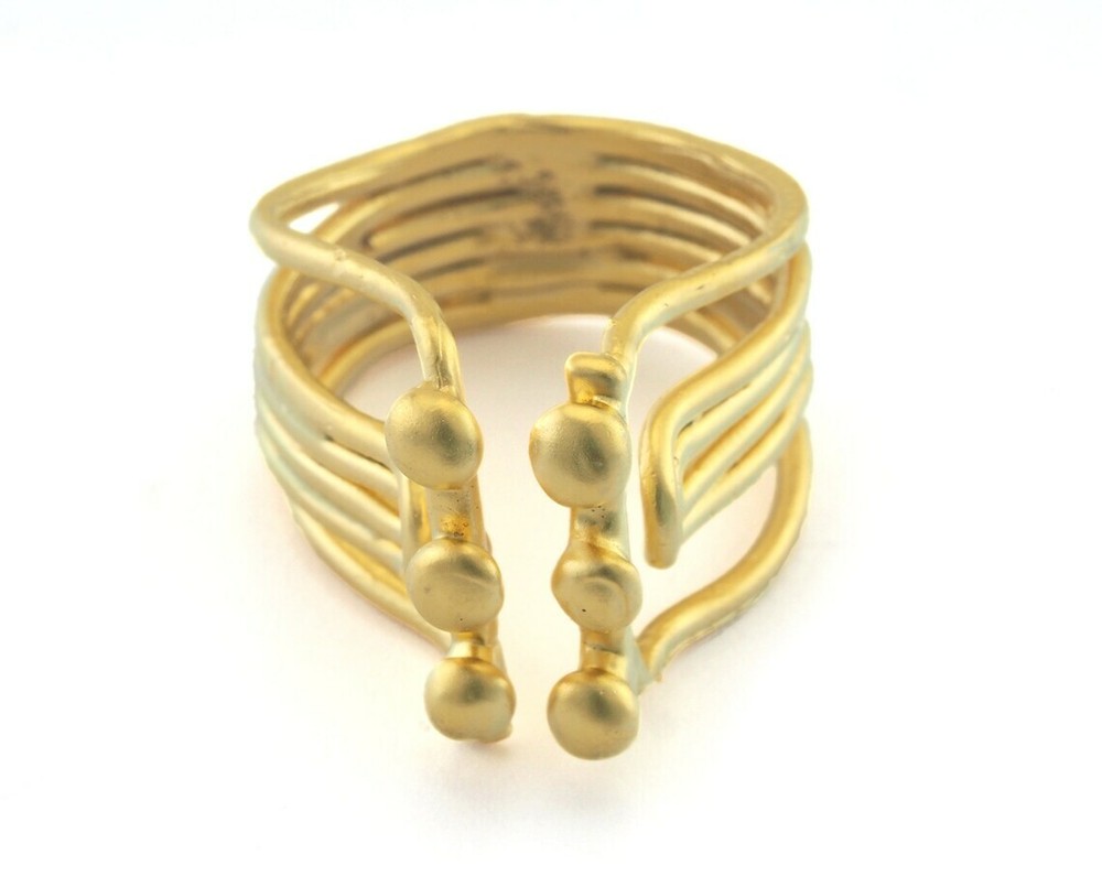 Adjustable Ring Matte Gold Plated Brass (18mm 8US inner size) 3304 Ring30