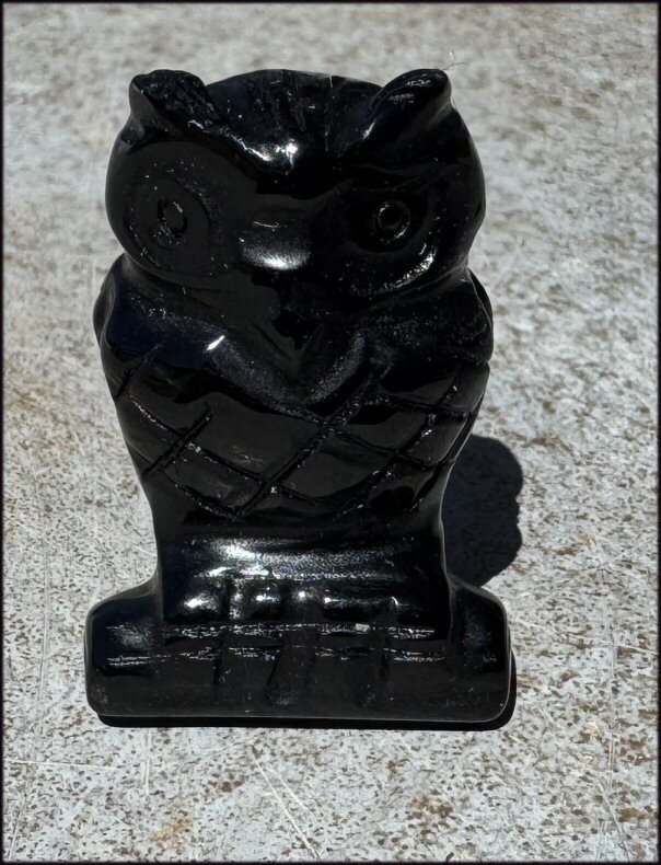 Black Obsidian OWL Totem - Wisdom, Remove negativity