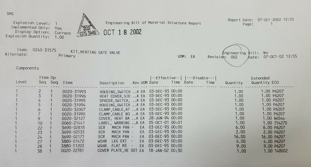 0240-31575 KIT, HEATING GATE VALVE, Applied materials...KIT.