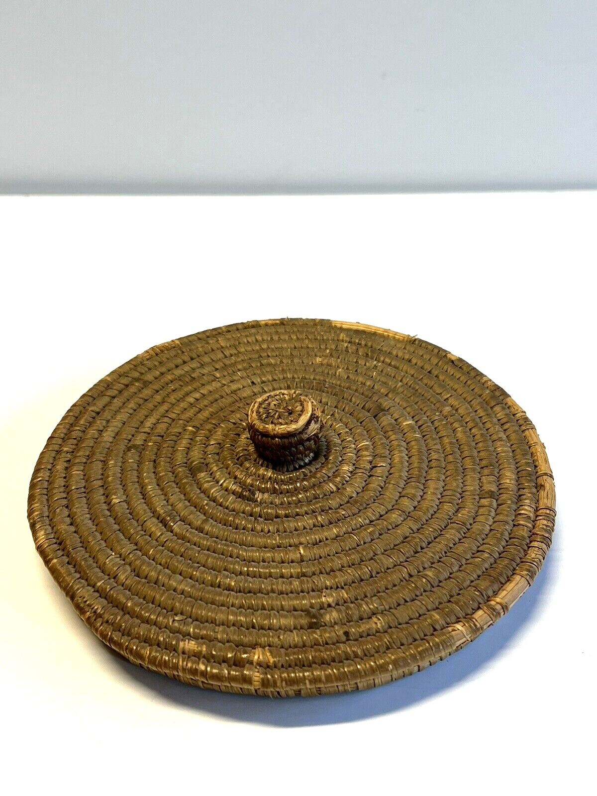 Native American Alaskan Indian Inuit Basket; Embroidery; Large; Late 1800's