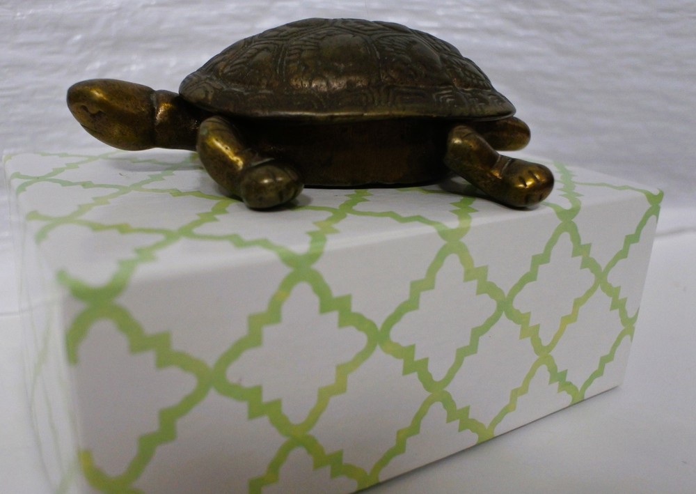 Brass Tortoise Turtle Hinged Box Vintage