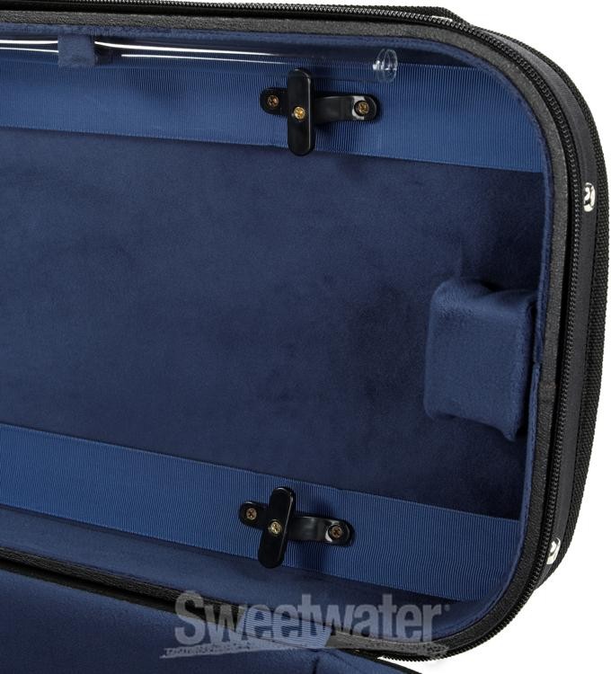 Bobelock Oblong Violin Case - 4/4 Size, Black with Blue Interior