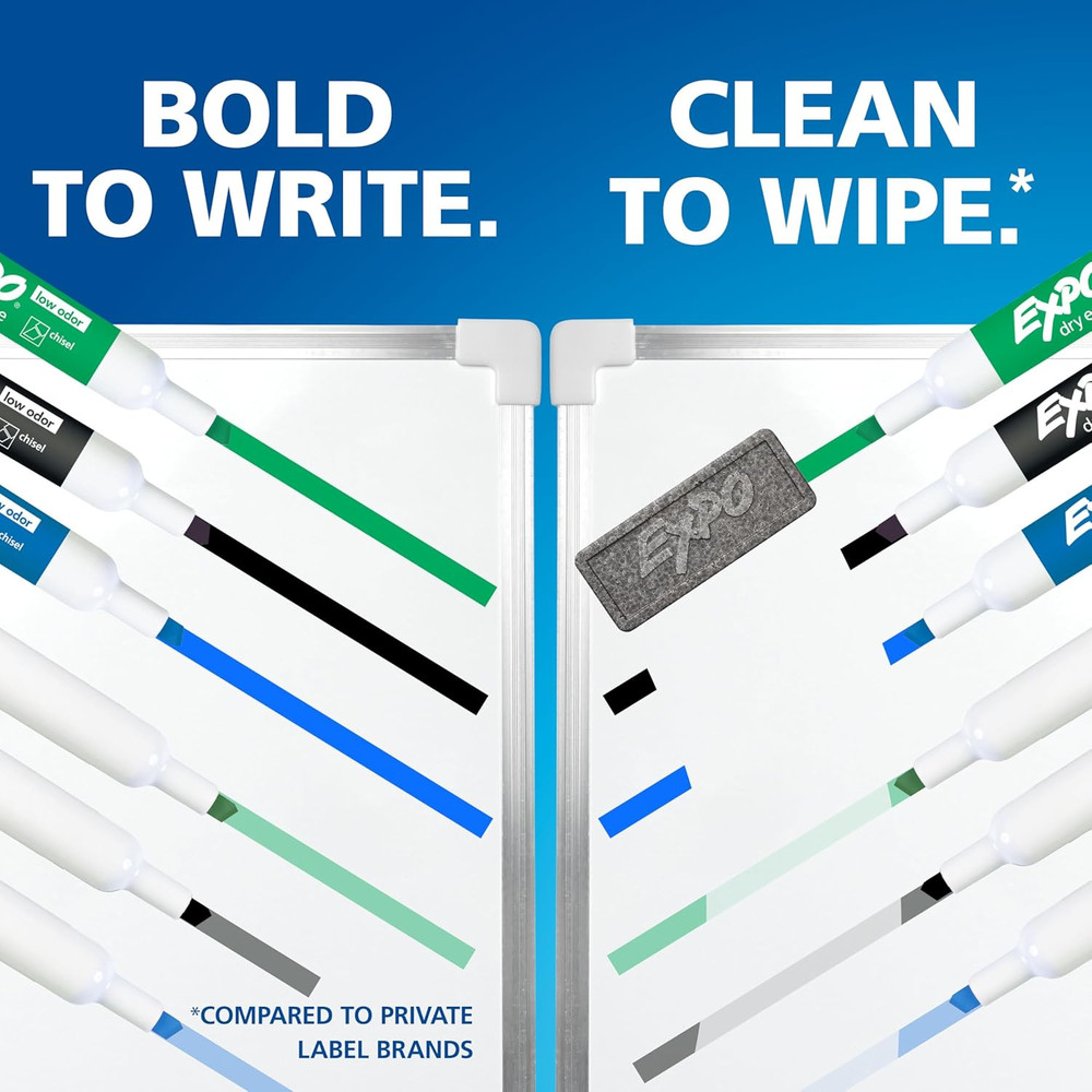 Low Odor Dry Erase Markers Chisel Tip Blue 12 Count