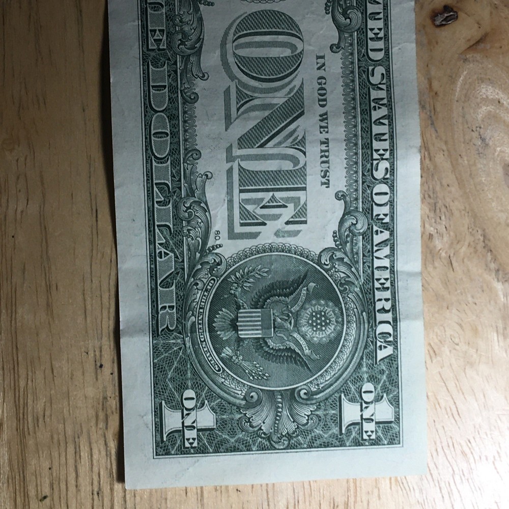 Fancy Error $1 Bill Star Note w/Offset Print