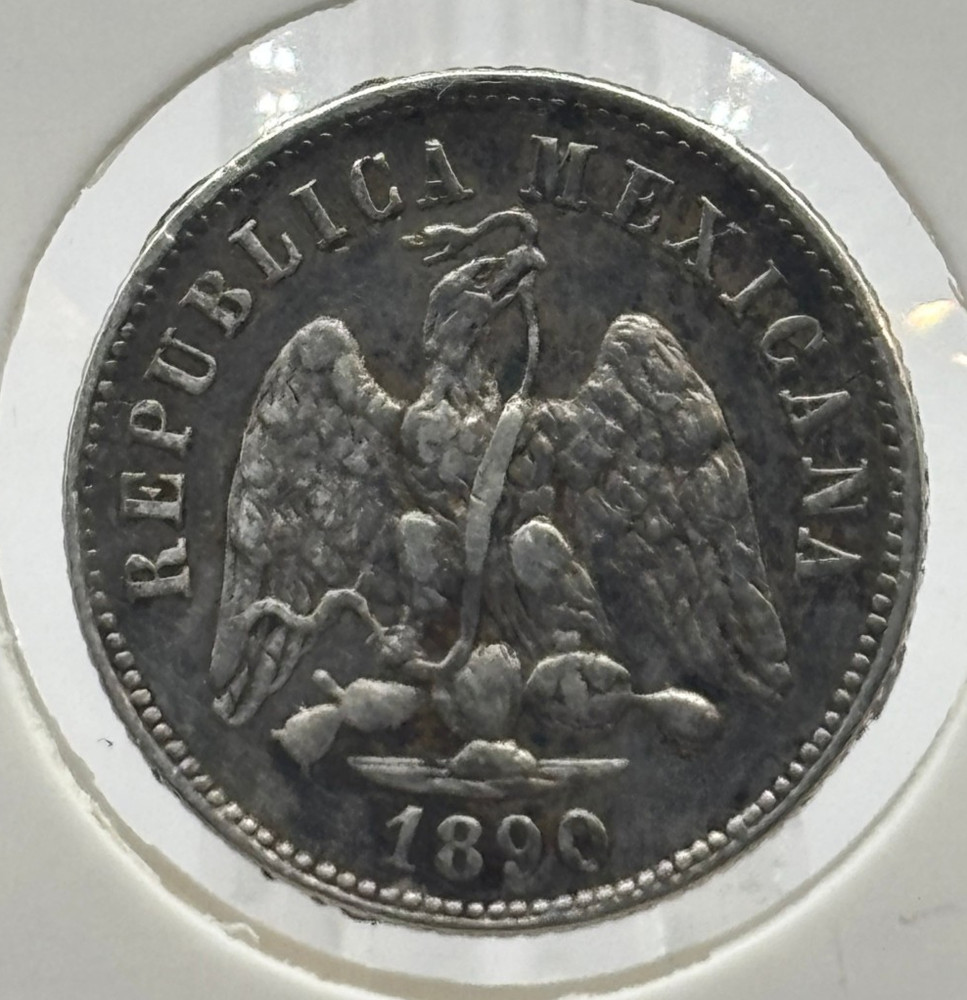 1890 MoM Mexico 10 Cent coin