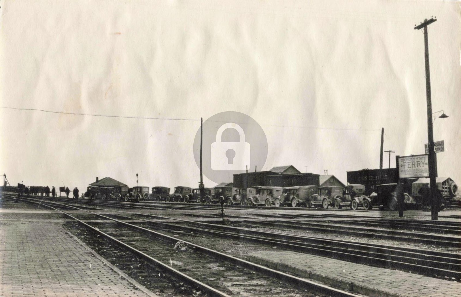 Railroad Station at Ferry, Mackinaw City MI Michigan RPPC Photo Postcard COPY