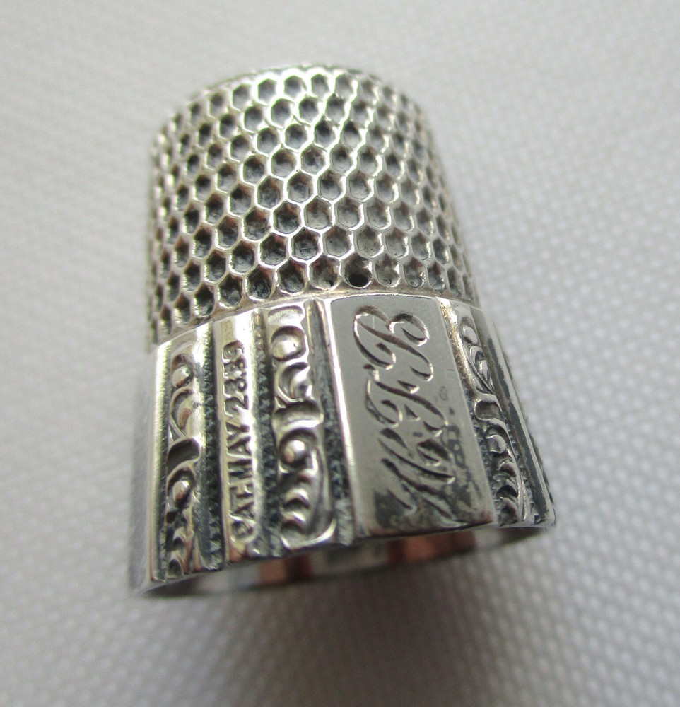 Vintage Simons Bros. Sterling Silver Thimble Size 9