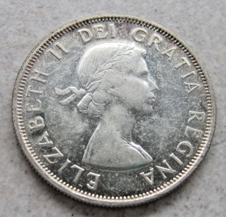 1953 Canada Silver 50c; Large Date SF