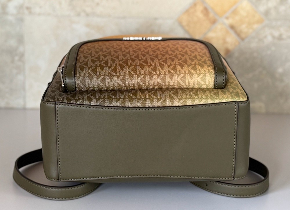 Michael Kors Jaycee Medium Zip Pocket Backpack MK Ombre Olive Multi