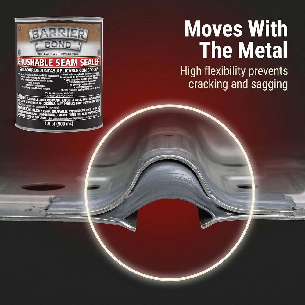 Automotive Seam Sealer Brushable Quart Gray