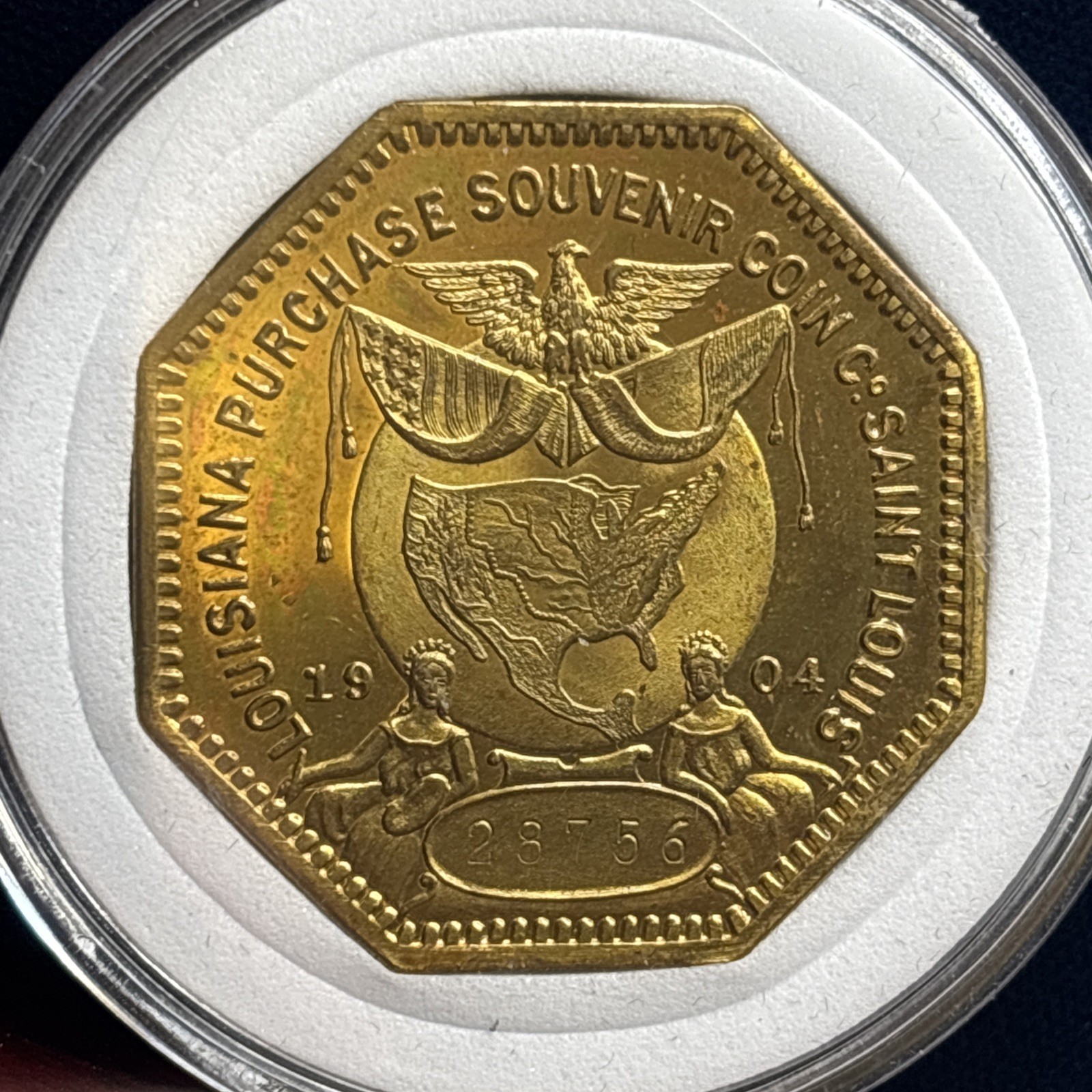 1904 Proof Like HK-306 So Called Dollar Louisiana Purchase Expo Octagonal Brass