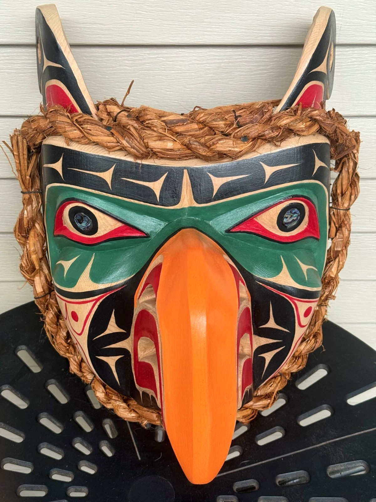 Northwest Coast Native Art Huge Thunder Bird mask carving