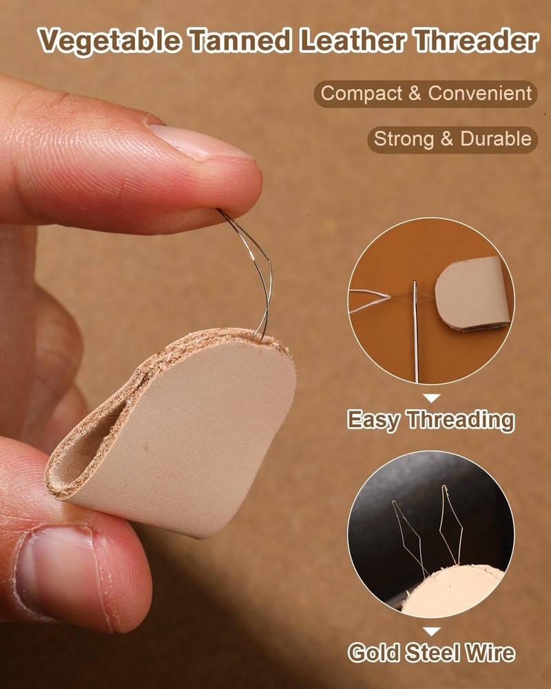 Leather Sewing Kit - Heavy Duty Stitching Set with Waxed Thread & Needles