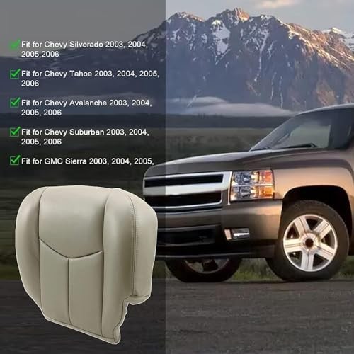 Driver Side Bottom Replacement Leather Seat Cover #922 Light Compatible Gray