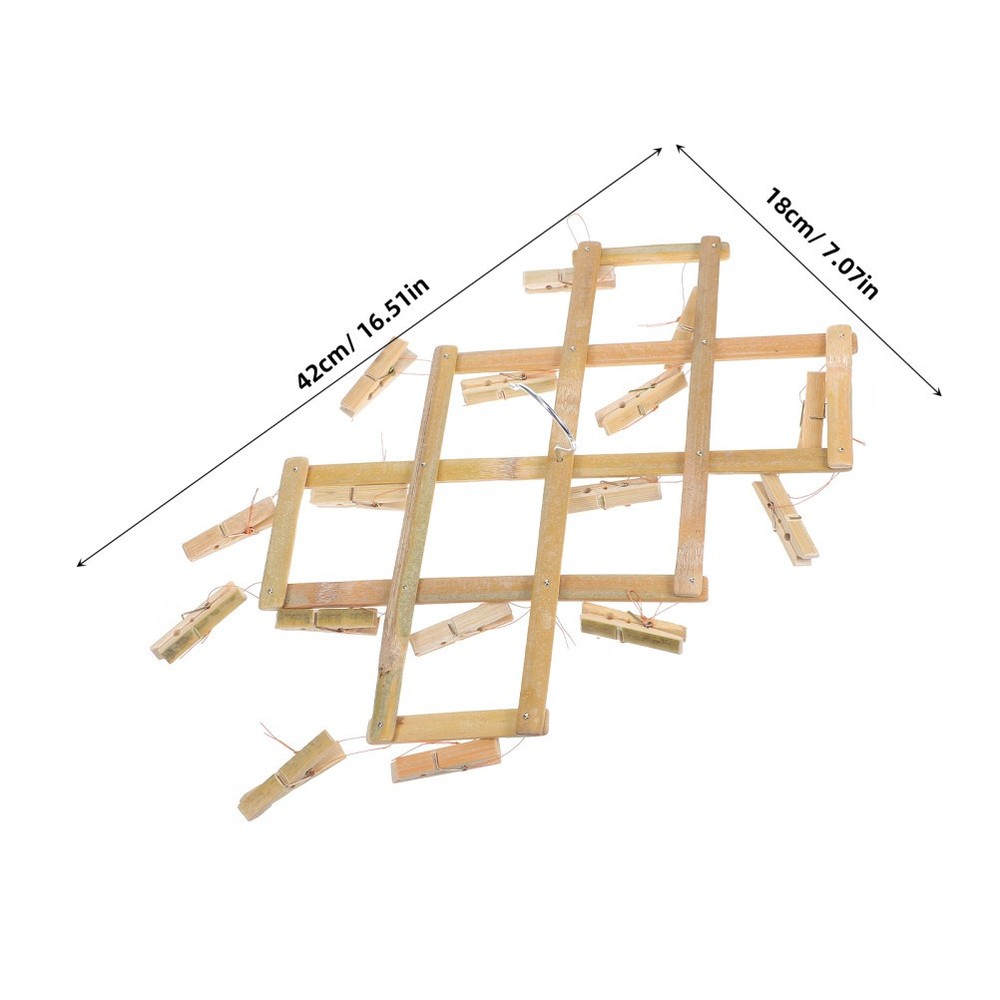 Bamboo Clothes Drying Rack With Multi Functional Peg Hooks