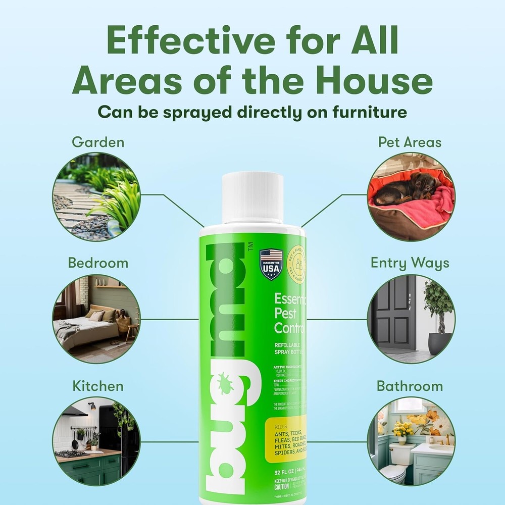 BugMD Pest Control Essential Oil Concentrate 3.7 oz Plant Powered Bug Spray