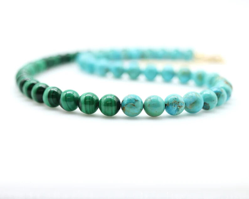 Turquoise Malachite Beaded Necklace, Carrie Bradshaw And Just Like That Sex City