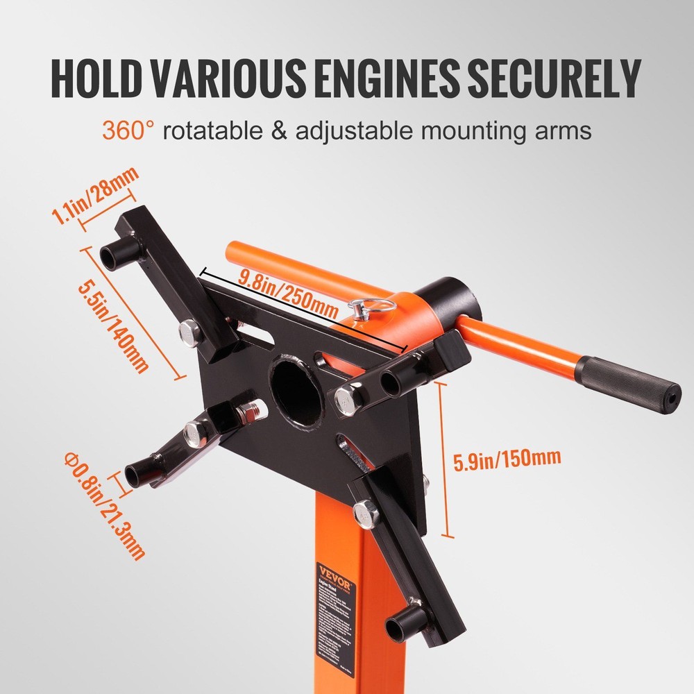 1500 lbs Engine Stand Rotating Engine Motor Stand w/ 360 Degree Adjustable Head