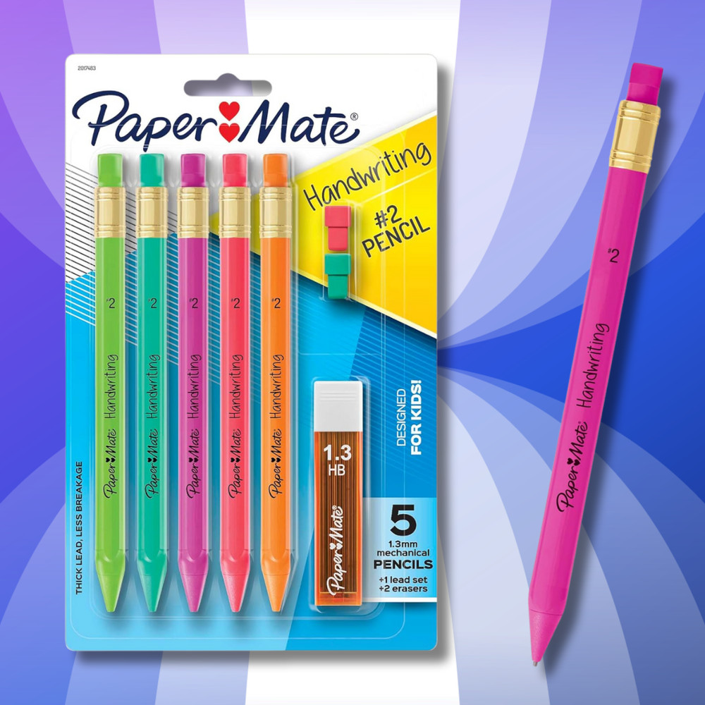 Handwriting Triangular Mechanical Pencil Set with Lead & Eraser Refill