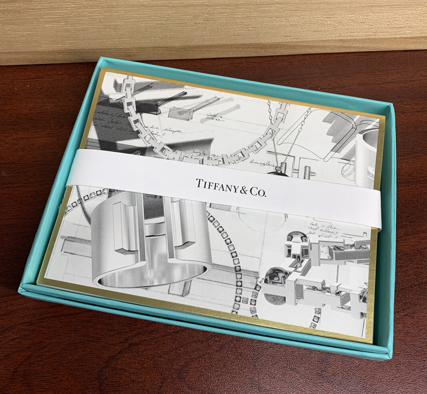 Tiffany & Co Note Cards Set with Box, 6 Cards, Former Designer Launch
