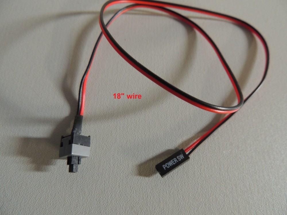 5 pack PC ATX Computer Momentary Switch with 18" Wire + 2 pin JST Connector