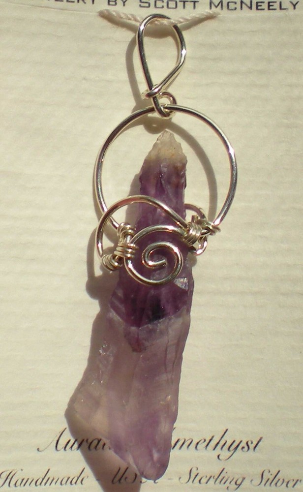 Auralite Amethyst Pendant - Sterling Silver j3196