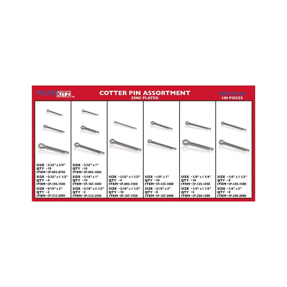 GRAINGER APPROVED Cotter Pin Assortment,EA1 810ZR5