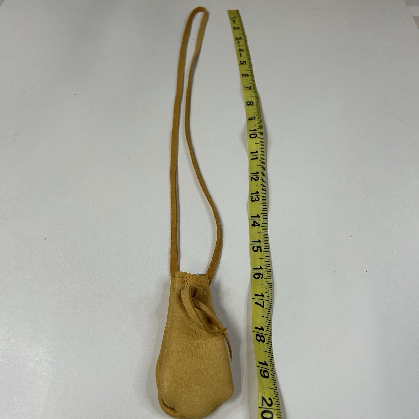 NEW Handmade Native American Medicine Bag Small Leather Tan Small Drawstring