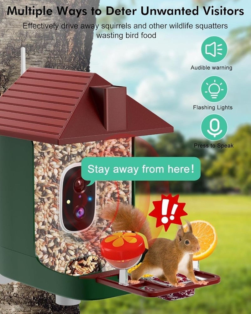 Smart Bird Feeder with Camera,5200mAh Battery with Solar Panel ( Dark Blue )