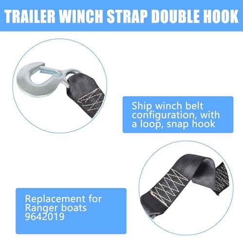 Trailer Winch Strap Double Hook Replacement for Ranger Boats 9642019