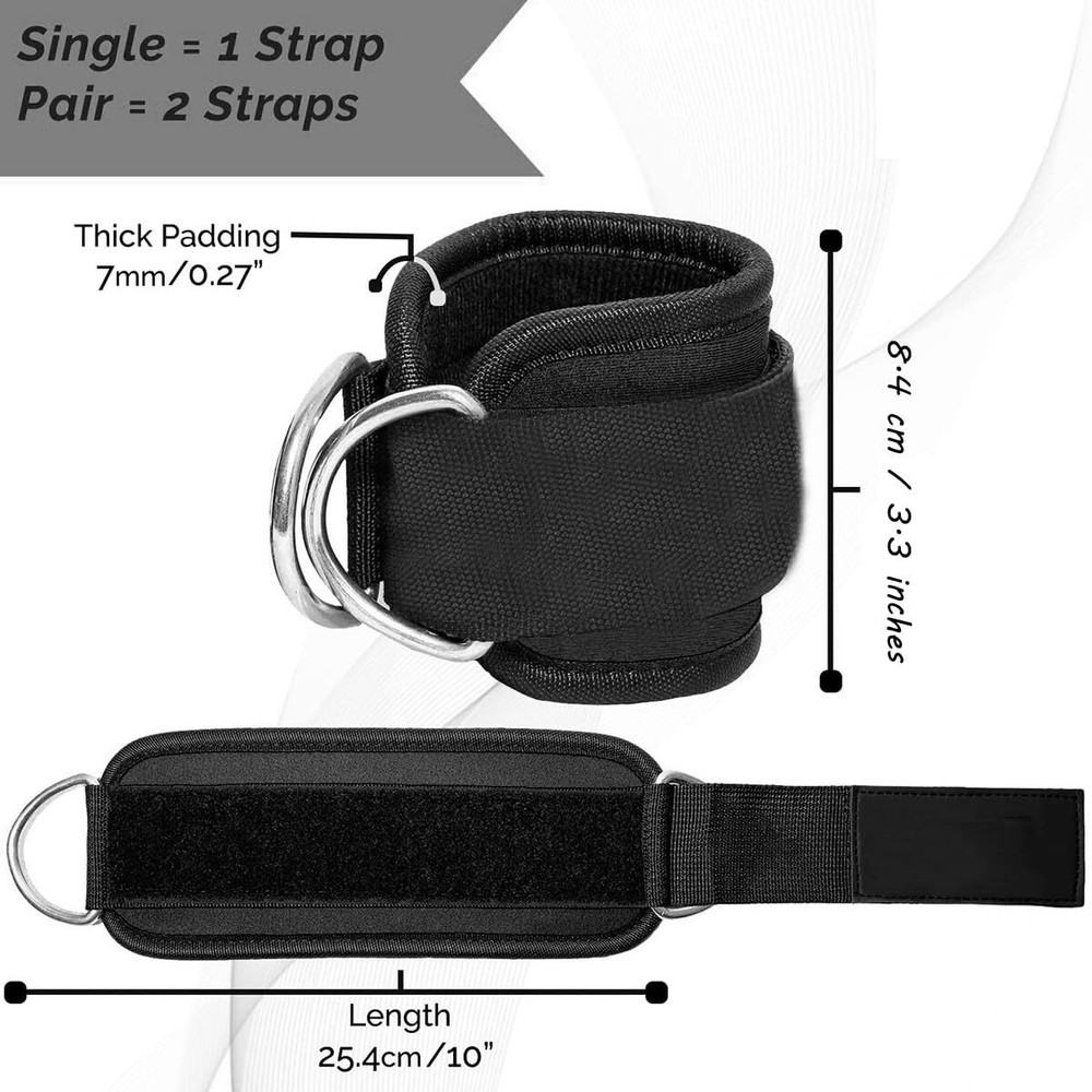 Ankle Strap for Cable Machine, 1 Pair Ankle Bands for Working Out Ankle Cuffs
