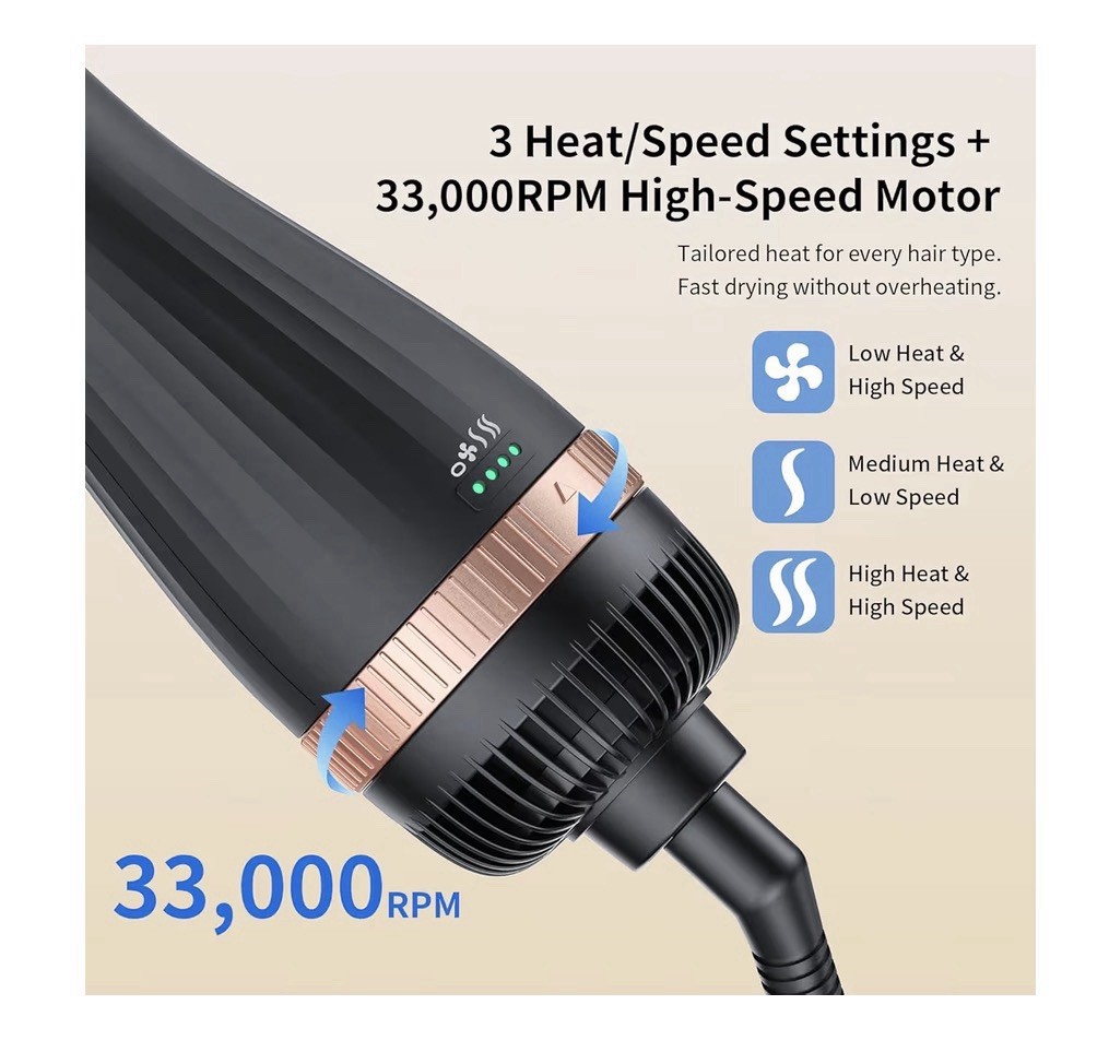 Hair Dryer Brush Blow Dryer Brush in One,4-in-1 Ionic Hair Dryer Brush & Styler