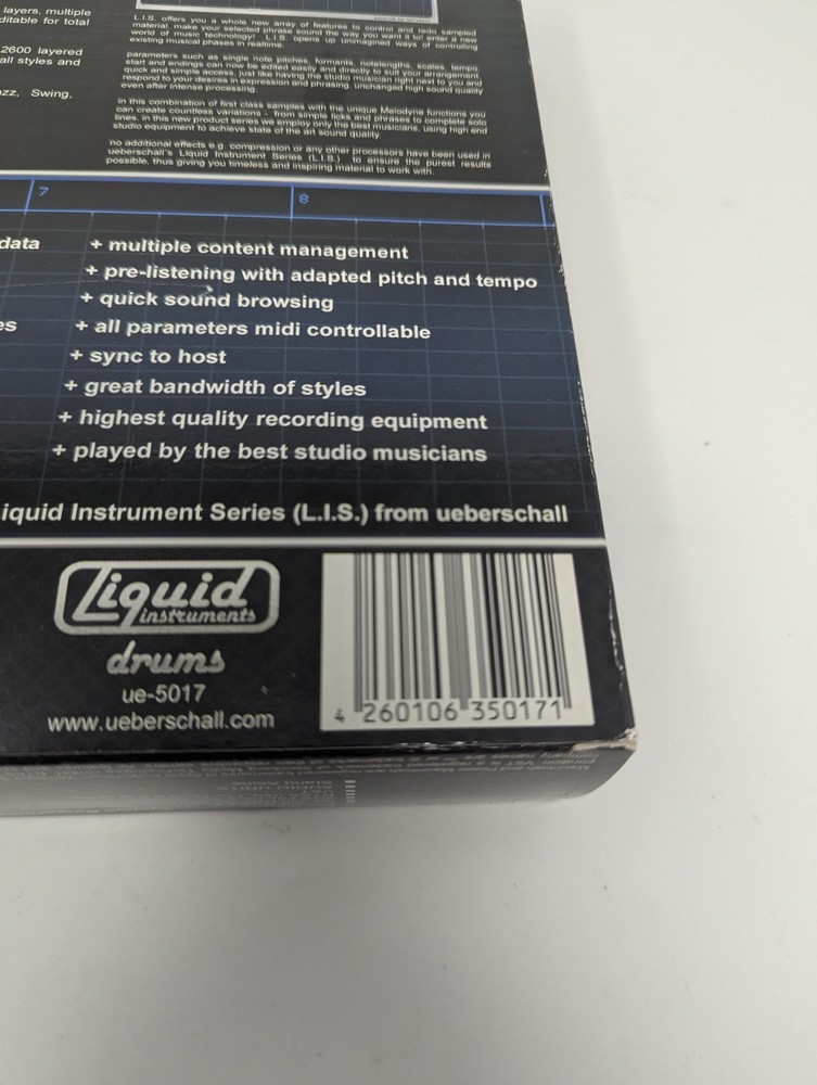 Ueberschall Drums Liquid Instruments Volume 8 Sample Lines Beats Library CD