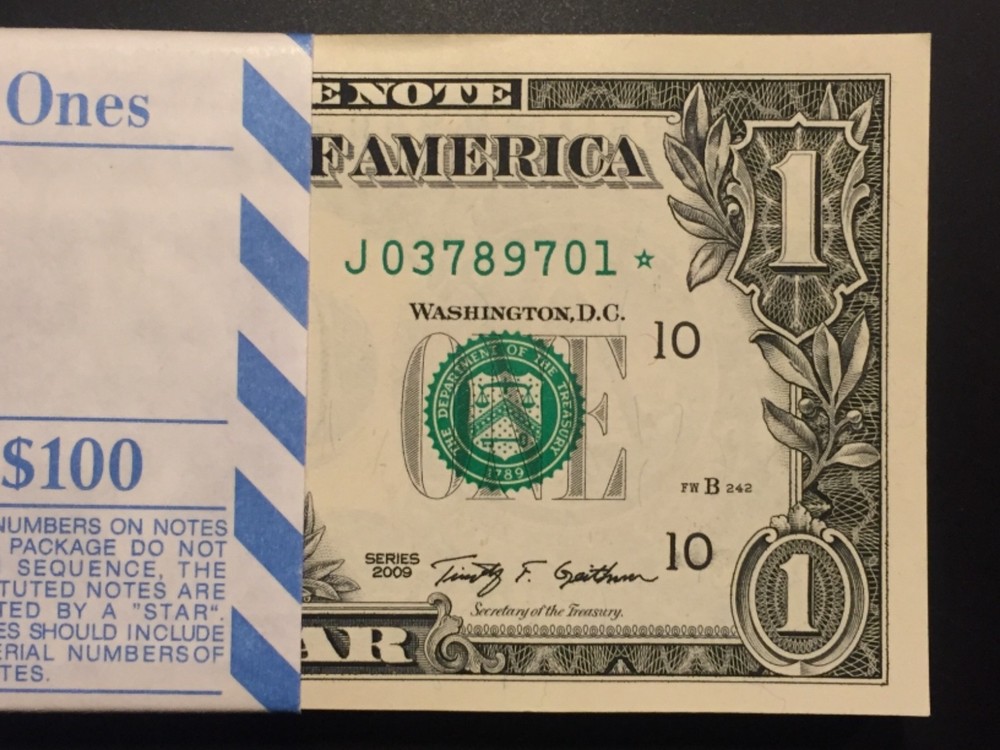 Wow 2009 STAR NOTE $1 Dollar Bill (KANSAS “J”) uncirculated *GEM* Low Print