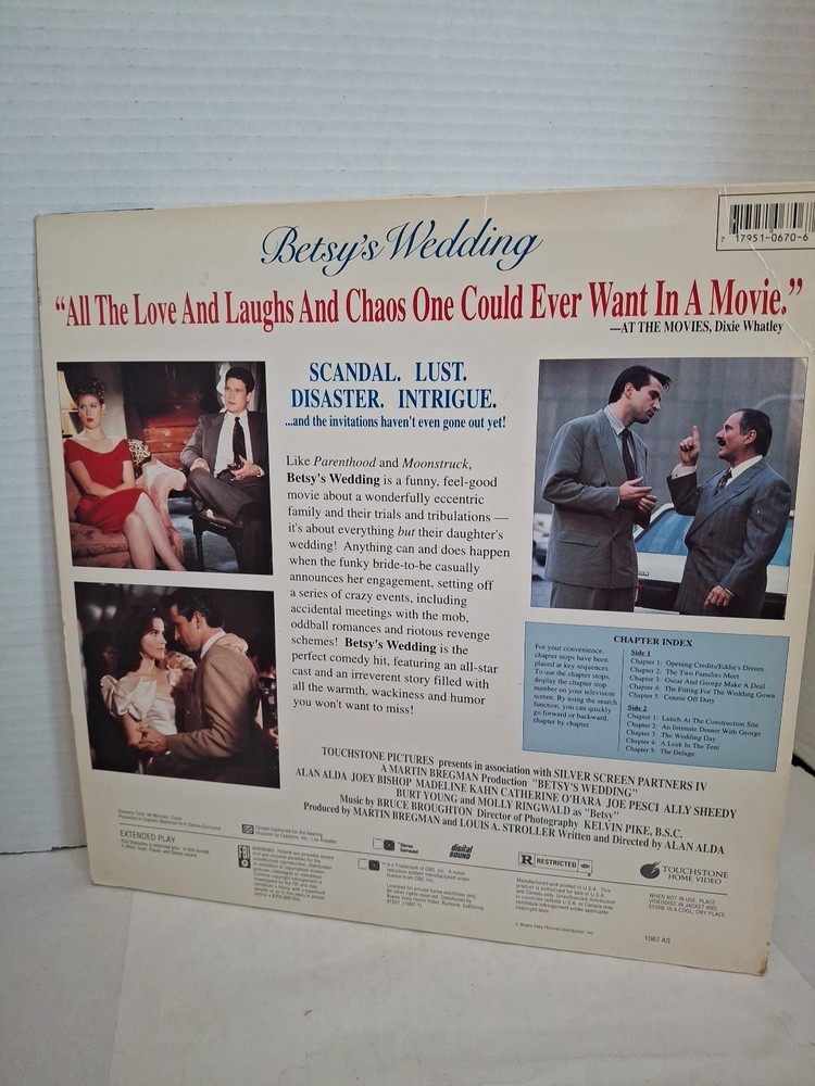 Betsy's Wedding (Laserdisc, 1990)Alan Alda,gr