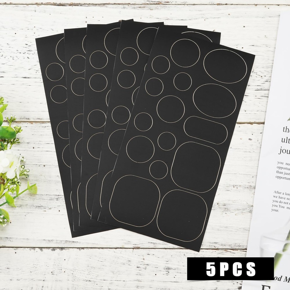 5 Sheets Down Jacket Repair Patch, Black Self Adhesive Nylon 20x10cm, black