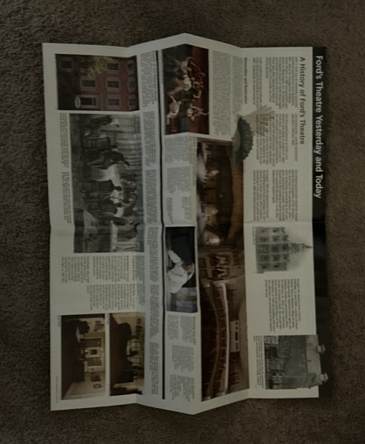 Fords Theater Pamphlet And History Guide