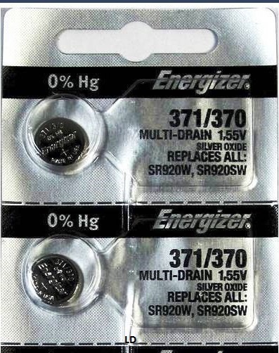 ENERGIZER 371 370 SR920W SR920SW (2 Pieces) Brand New Battery Authorized Seller