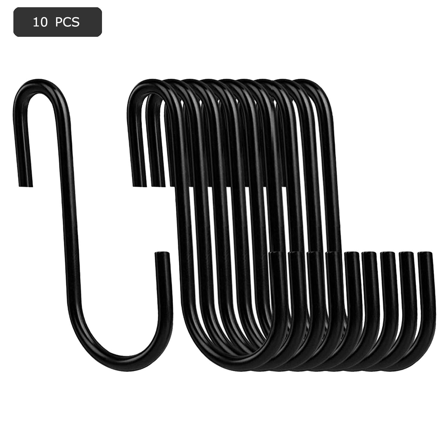10 PCS Heavy Duty Steel S Shaped Hooks Hanging Hangers Pan Pot Holder Rack
