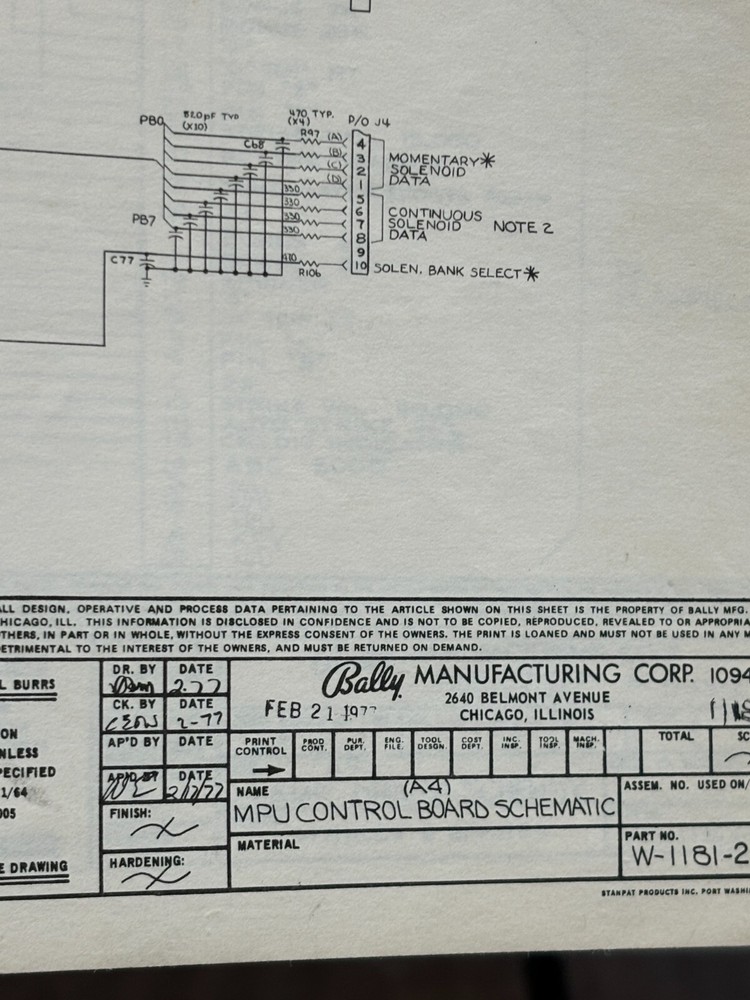ORIGINAL-BALLY-EIGHTBALL-INSTALLATION & OPERATIONS INSTRUCTIONS- SCHEMATICS