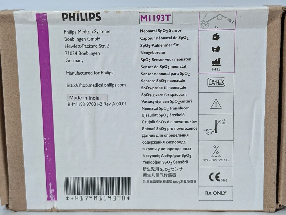 NEW Philips M1193T Neonatal SpO2 Sensor Probe OEM
