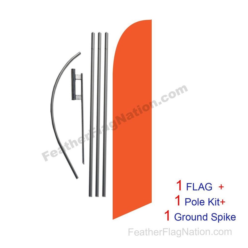Solid Orange15ft Feather Banner Swooper Flag Kit with pole+spike