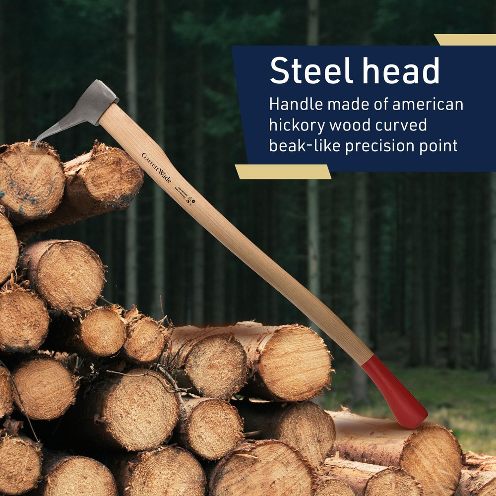 Pickaroon Logging Tool - 31.2” Log Grabber with Hickory Wood Handle - Hook