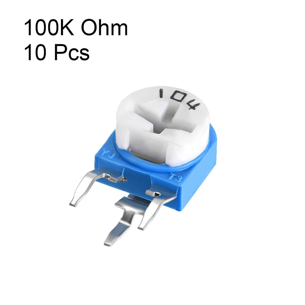 Trimmer Potentiometer 100K Ohm Adjustment Horizontal Variable Resistor 10Pcs