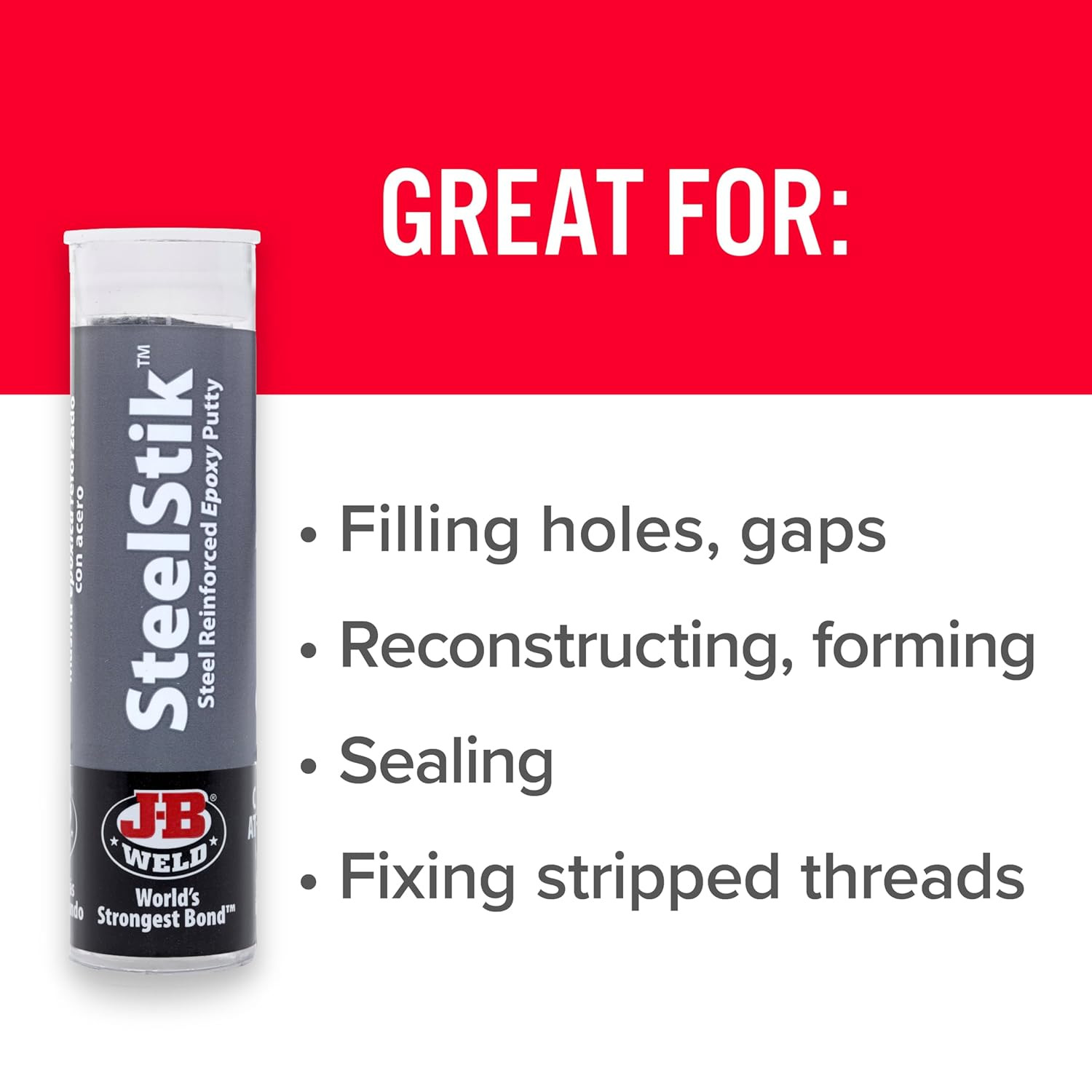 8267 SteelStik Steel Reinforced Epoxy Putty Stick - 2 oz.