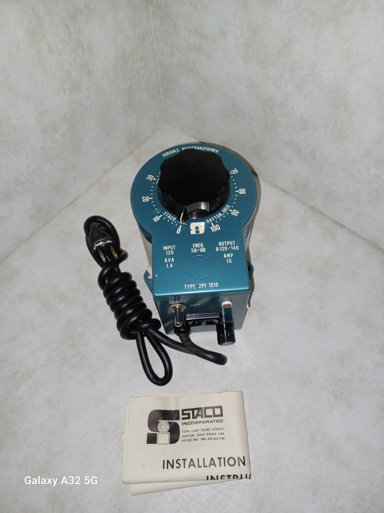Staco 2PF-1010 120/140v Variable Transformer, New open box