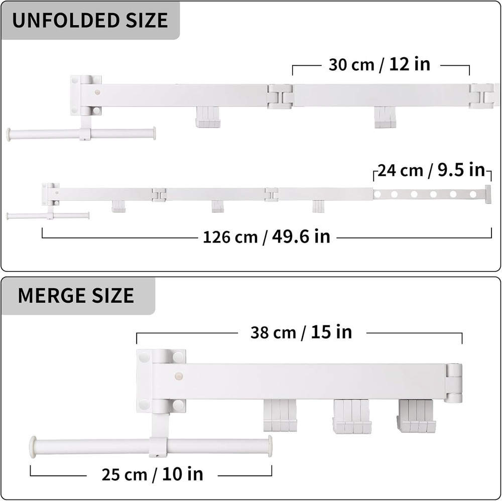 Tri-Fold Wall Mounted Drying Rack - Efficient & Stylish Laundry Solution